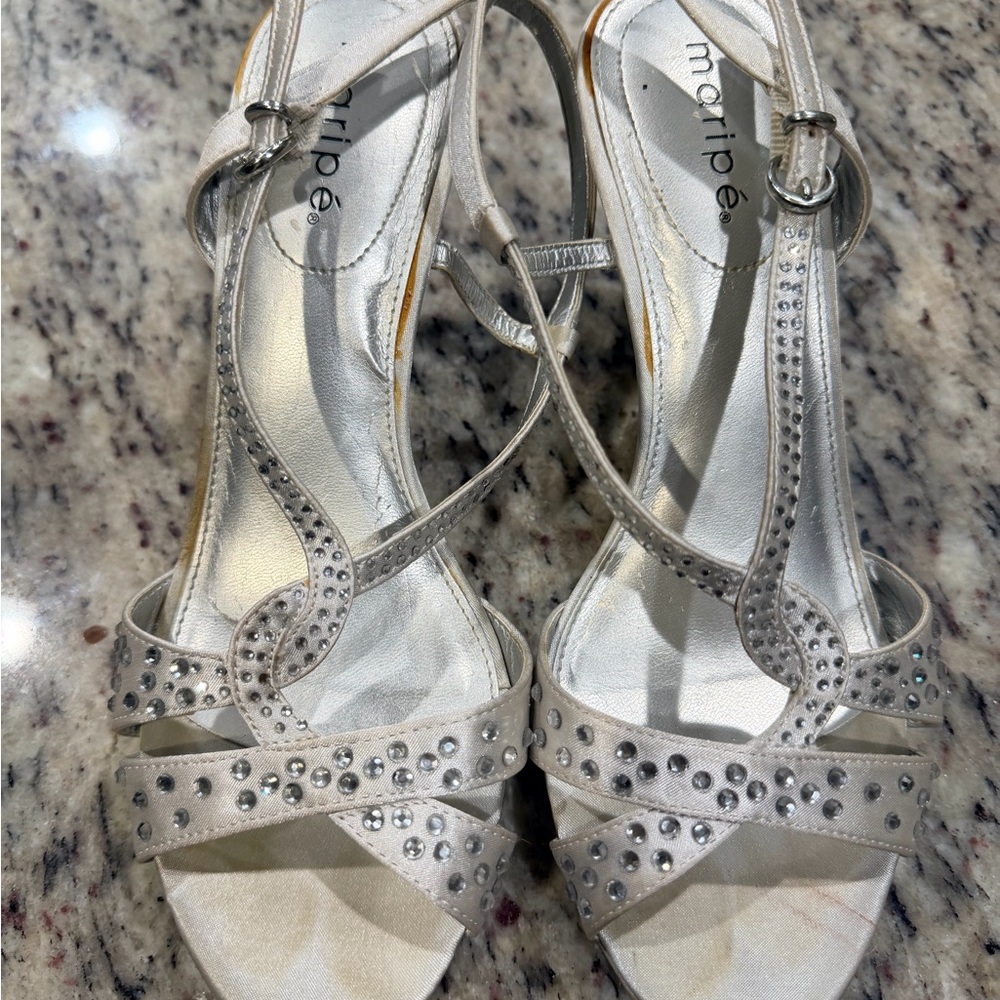 Maripe Metallic Strappy Heels